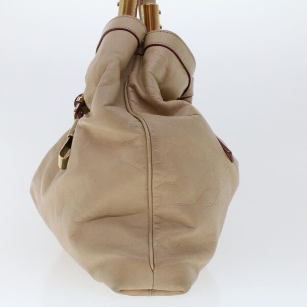 Chloe Victoria Hand Bag Leather Beige bs6433