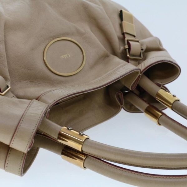 Chloe Victoria Hand Bag Leather Beige bs6433