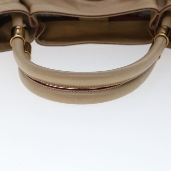 Chloe Victoria Hand Bag Leather Beige bs6433