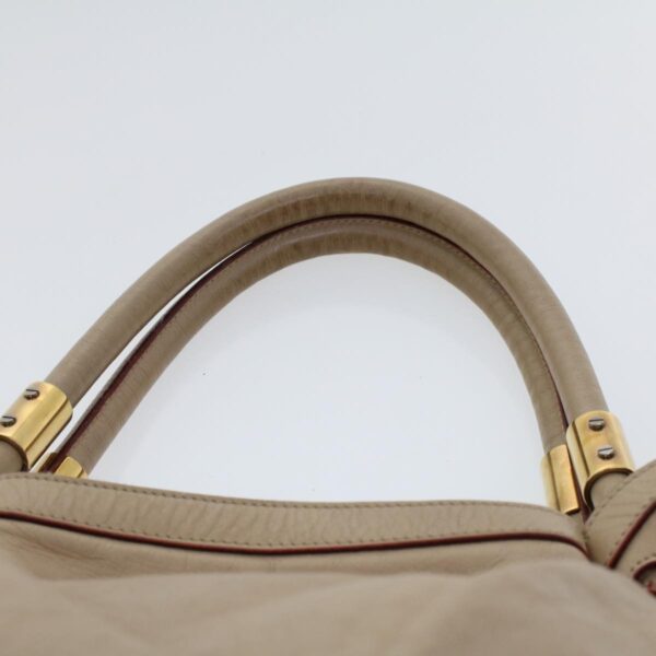 Chloe Victoria Hand Bag Leather Beige bs6433