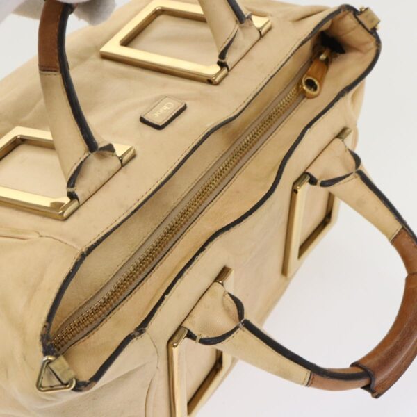 Chloe Hand Bag Leather 2way Shoulder Bag Beige 02-11-50 bs6747