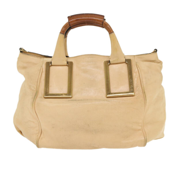 Chloe Hand Bag Leather 2way Shoulder Bag Beige 02-11-50 bs6747