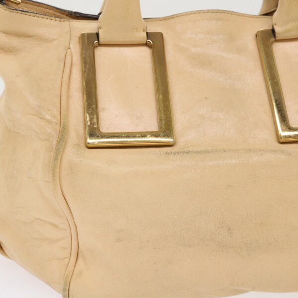 Chloe Hand Bag Leather 2way Shoulder Bag Beige 02-11-50 bs6747
