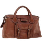 Chloe Hand Bag Leather Brown 02-05-53 bs6748