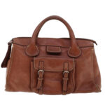 Chloe Hand Bag Leather Brown 02-05-53 bs6748