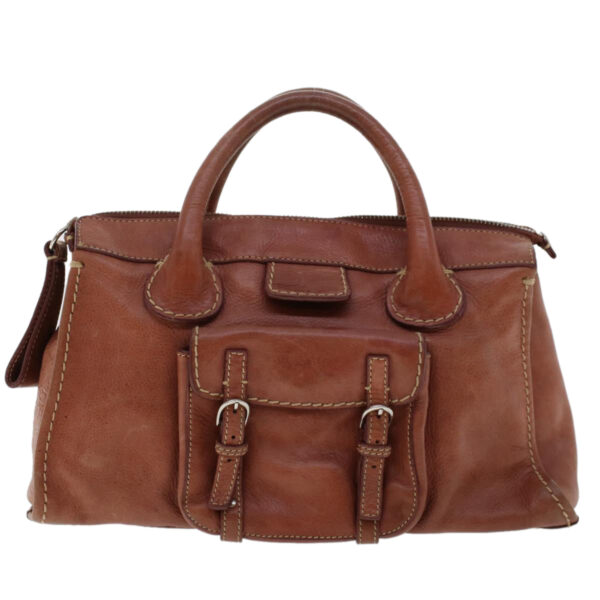 Chloe Hand Bag Leather Brown 02-05-53 bs6748