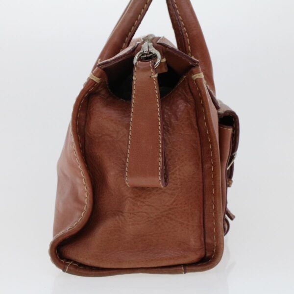 Chloe Hand Bag Leather Brown 02-05-53 bs6748