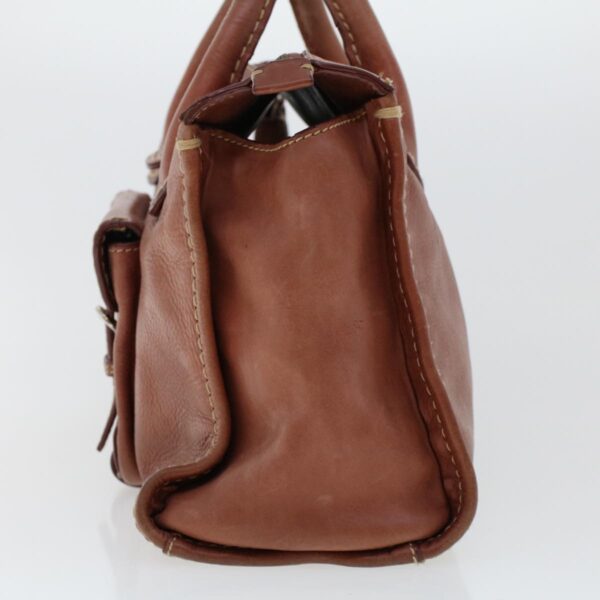 Chloe Hand Bag Leather Brown 02-05-53 bs6748