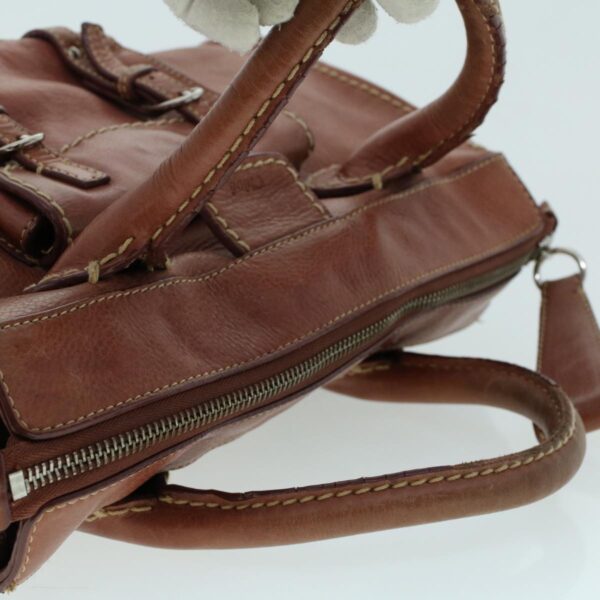 Chloe Hand Bag Leather Brown 02-05-53 bs6748