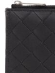 Bottega Veneta Intrecciato Bifold Calfskin Half Wallet Black