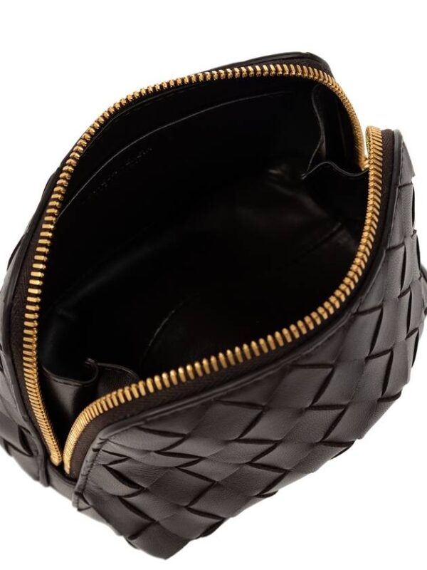 Bottega Veneta Intrecciato Leather Pouch Dark Brown