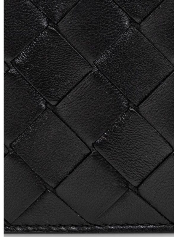 Bottega Veneta Intrecciato Small Leather Half Wallet Black