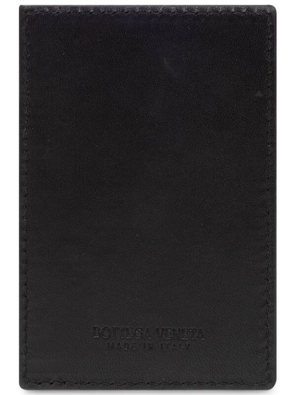 Bottega Veneta Intrecciato Magnet Leather Card Wallet Black