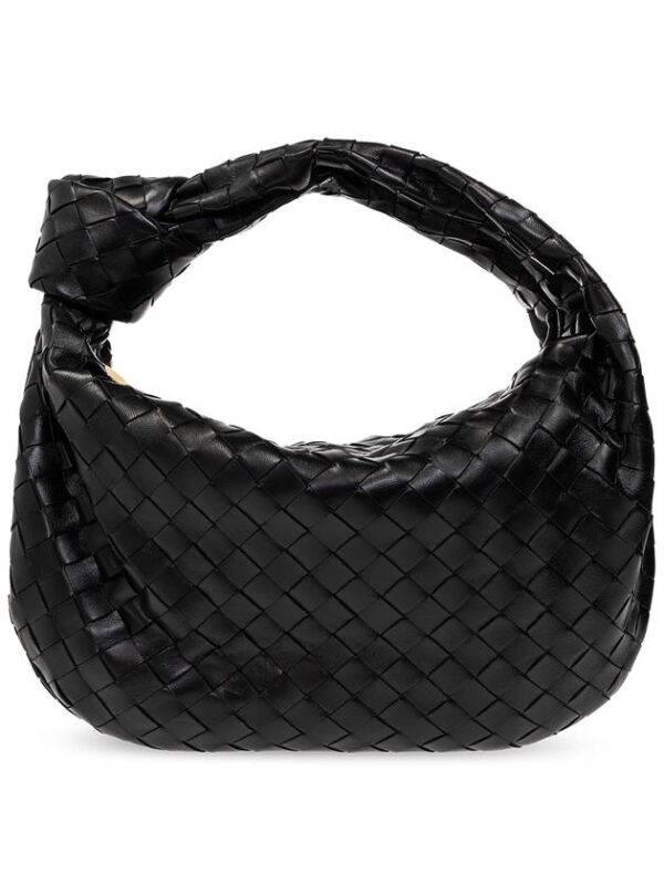 Bottega Veneta Teen Jodie Intrecciato Leather Tote Bag Black