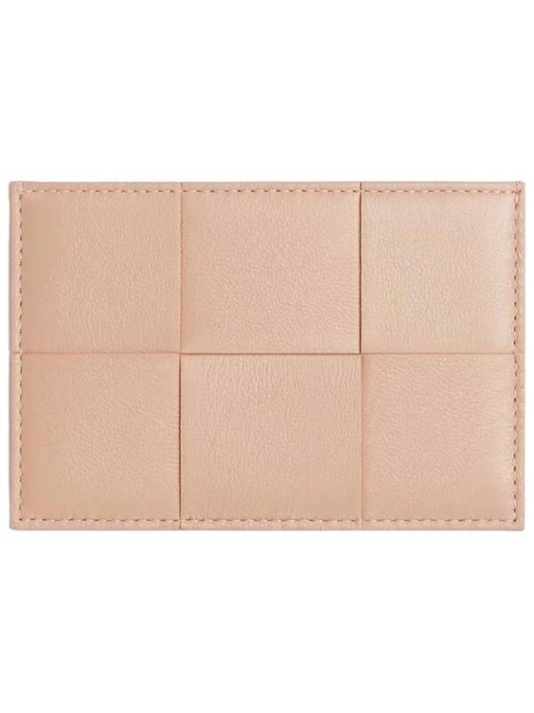 Bottega Veneta Intrecciato Lambskin Calfskin Card Wallet Pink