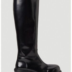 Bottega Veneta Fireman Leather Long Boots Black