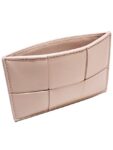 Bottega Veneta Intrecciato Lambskin Calfskin Card Wallet Pink