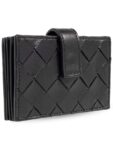 Bottega Veneta Intrecciato Accordion Card Wallet Black
