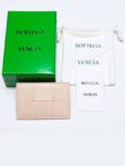 Bottega Veneta Intrecciato Lambskin Calfskin Card Wallet Pink