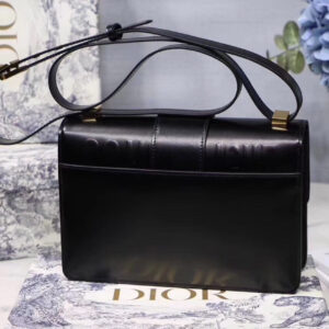 Dior 30 Montaigne Shoulder Bag In Black Calfskin