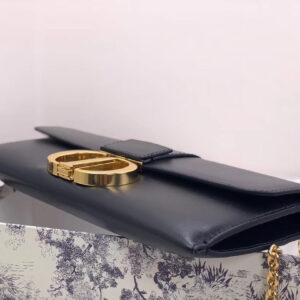 Dior 30 Montaigne Clutch Bag In Black Lambskin