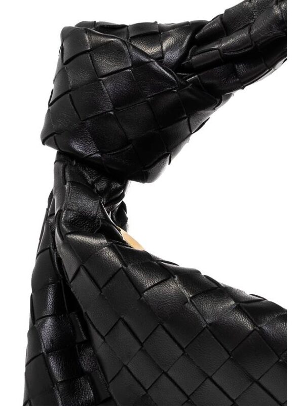 Bottega Veneta Teen Jodie Intrecciato Leather Tote Bag Black