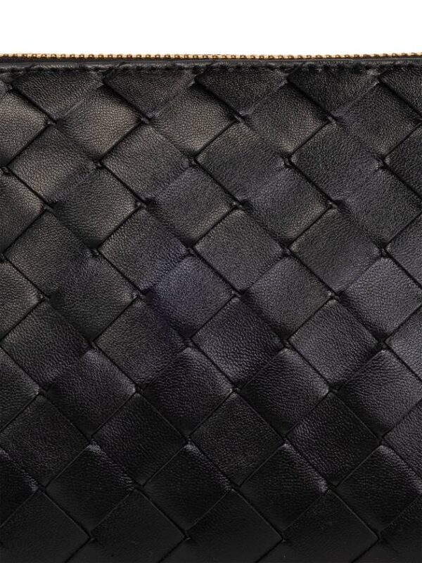 Bottega Veneta Intrecciato Calfskin Pouch Black
