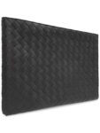 Bottega Veneta Intrecciato Half Zip Clutch Bag Grey