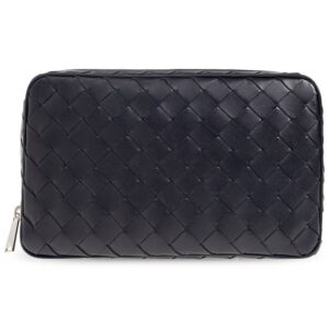 Bottega Veneta Bottega Veneta Leather Handbag, Men's, Navy Blue