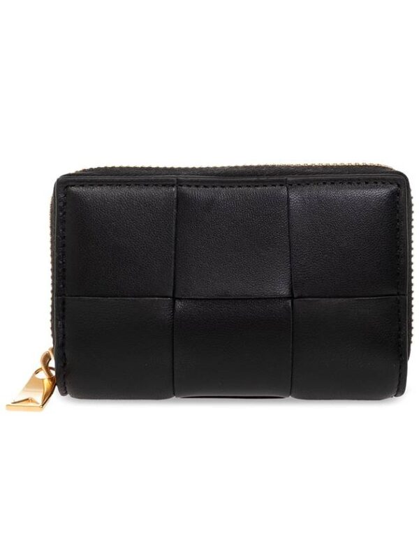 Bottega Veneta Cassette Accordion Zipper Bicycle Wallet Black