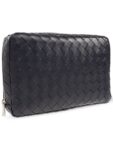 Bottega Veneta Bottega Veneta Leather Handbag, Men's, Navy Blue