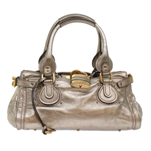 Chloe Paddington Hand Bag Leather Gold ep1116