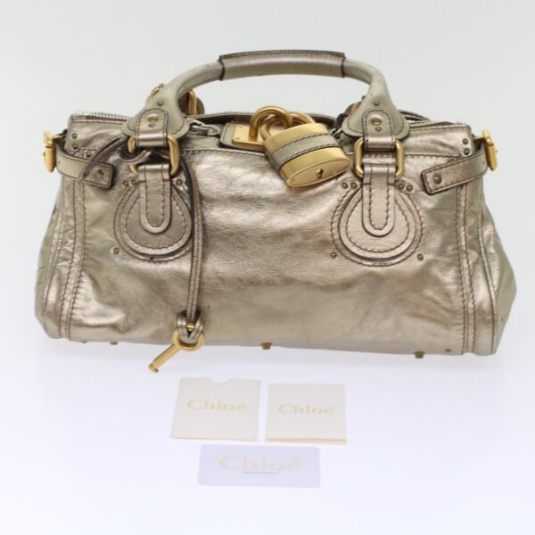 Chloe Paddington Hand Bag Leather Gold ep1116