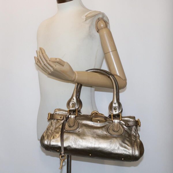 Chloe Paddington Hand Bag Leather Gold ep1116
