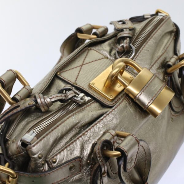 Chloe Paddington Hand Bag Leather Gold ep1116