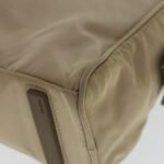 PRADA Hand Bag Nylon Beige Silver  ep6172