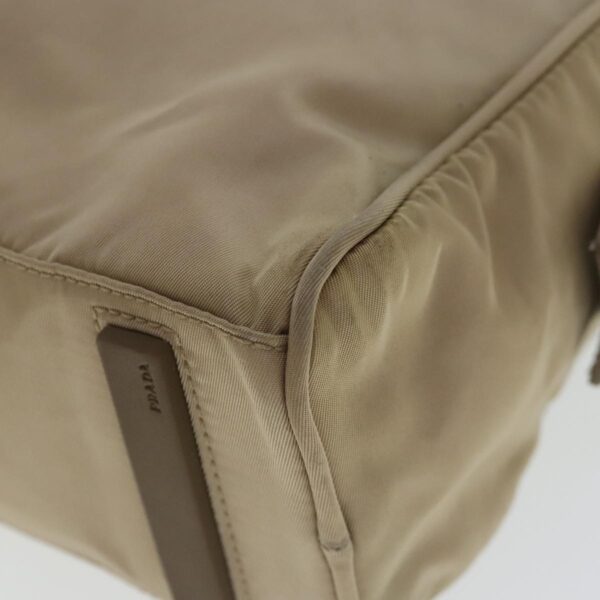 PRADA Hand Bag Nylon Beige Silver  ep6172