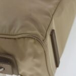 PRADA Hand Bag Nylon Beige Silver  ep6172
