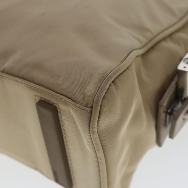 PRADA Hand Bag Nylon Beige Silver  ep6172