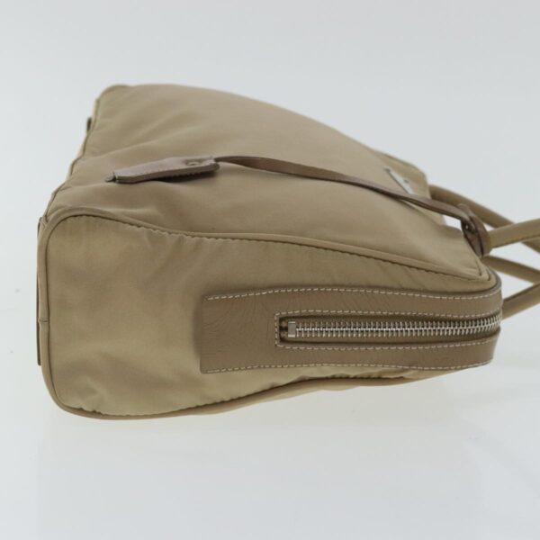 PRADA Hand Bag Nylon Beige Silver  ep6172