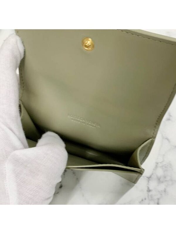 Bottega Veneta Intrecciato Flap Card Wallet Travertine