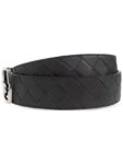 Bottega Veneta Intrecciato Reversible Leather Belt Black Blue