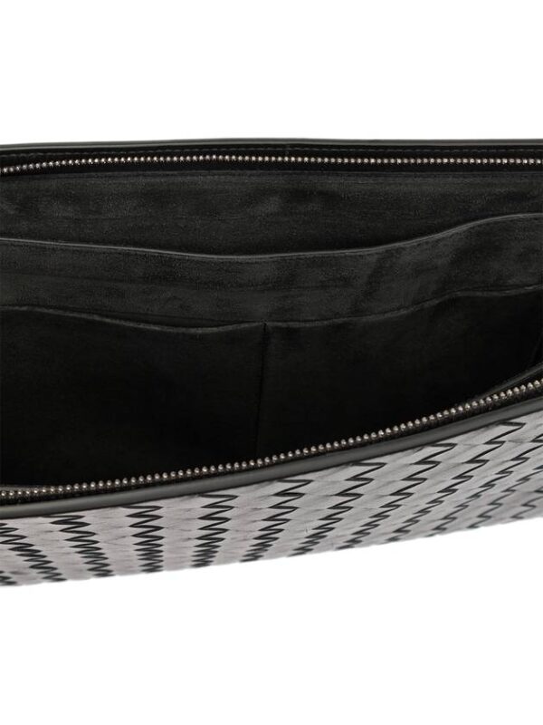 Bottega Veneta Intrecciato Zipper Leather Clutch Bag Black