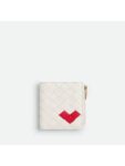 Bottega Veneta Intrecciato Heart Detail Leather Half Wallet White