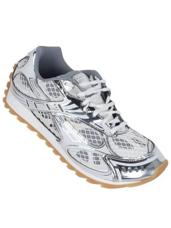 Bottega Veneta Orbit Mesh Low Top Sneakers Silver