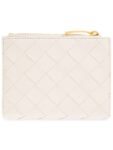 Bottega Veneta Intrecciato Heart Detail Leather Half Wallet White