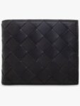 Bottega Veneta Intrecciato Leather Half Wallet Black