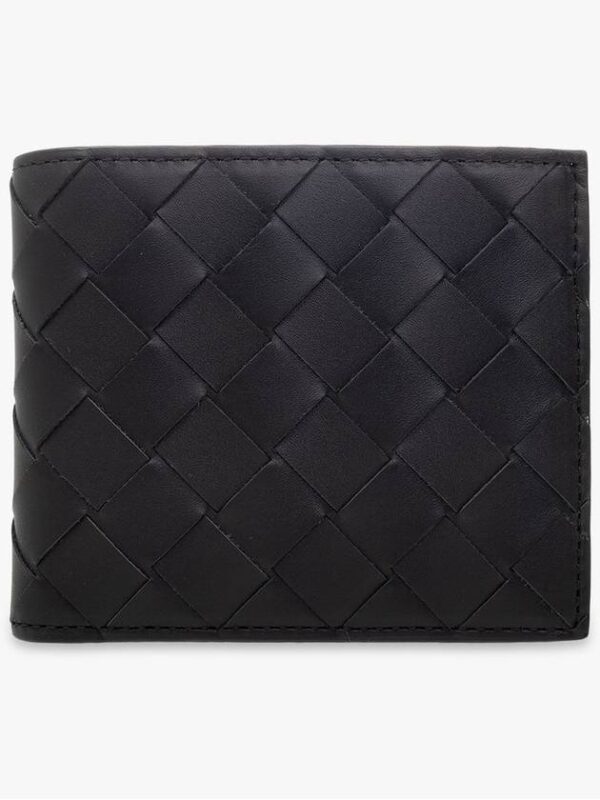 Bottega Veneta Intrecciato Leather Half Wallet Black