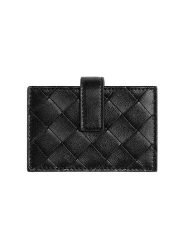 Bottega Veneta Intrecciato Accordion Card Wallet Black