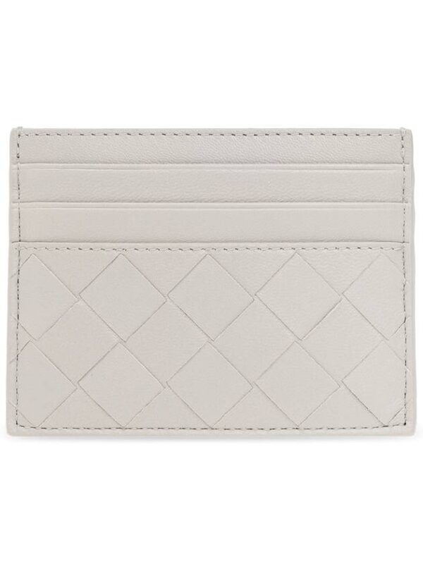 Bottega Veneta Intrecciato Leather Card Wallet Grey